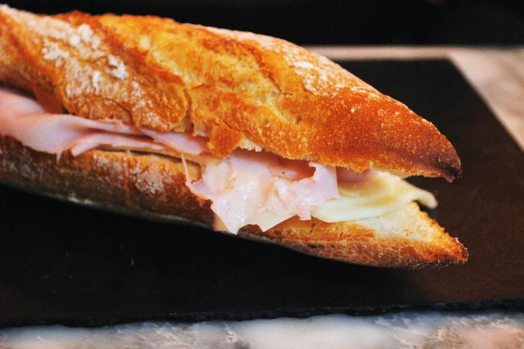 GrilledCheese Recipe - Grilled Ham and Cheese Baguette