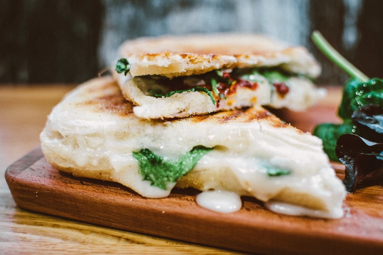 Grilled Cheese Panini with Bacon and Spinach